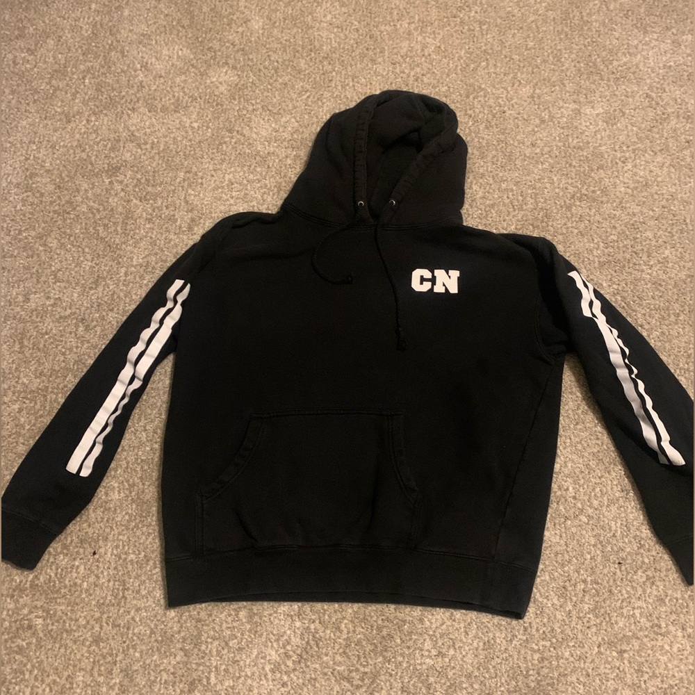 Black Hoodie with White Accents